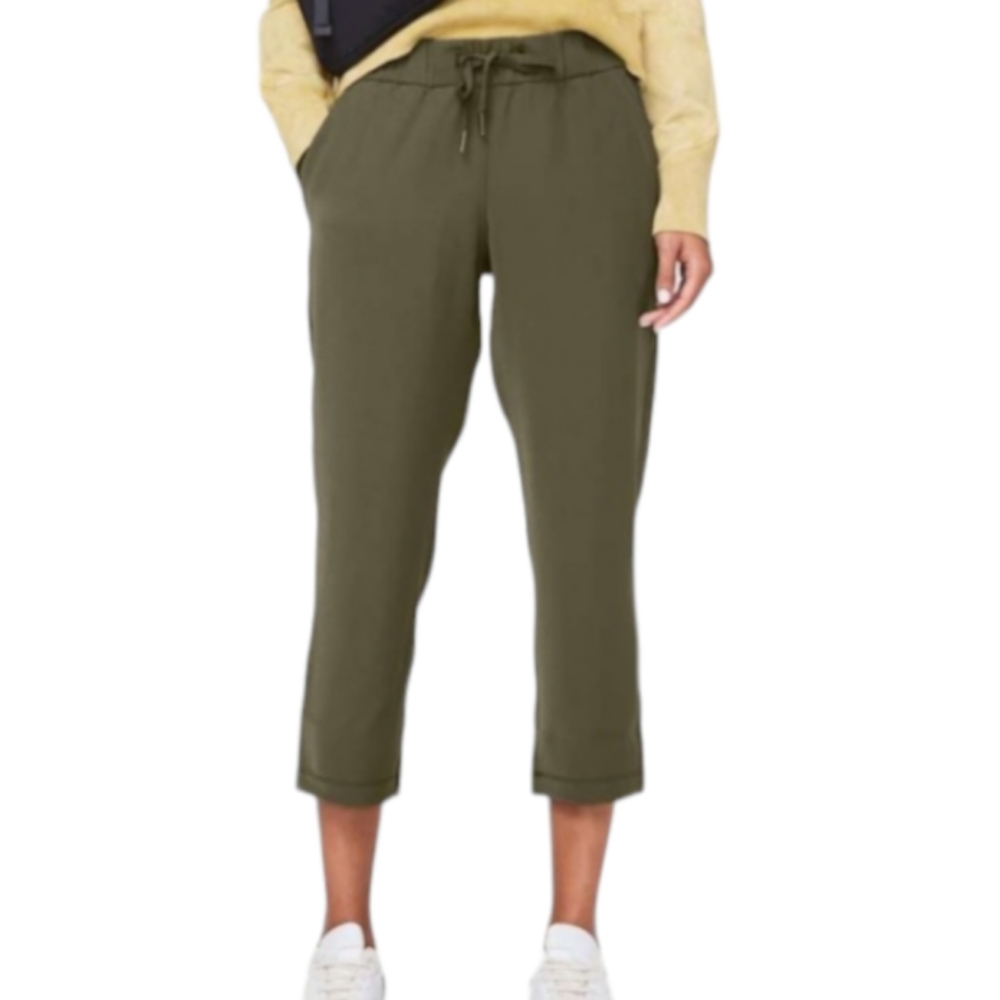 Lululemon On the Fly Crop Pants 23" Olive Green Size 6